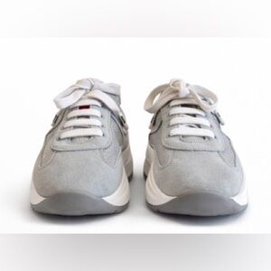 Prada suede & mesh runner sneakers